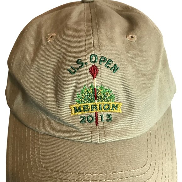 U.S. Open Tennis 2013 Merion Tan Baseball Cap USGA Member Adjustable - Picture 1 of 9